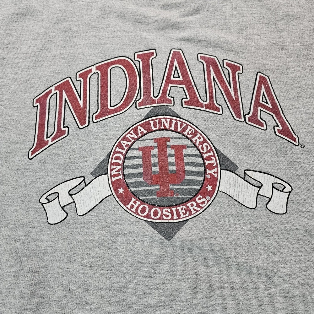 Vintage Indiana University IU Hoosiers Sweatshirt Mens Medium Football Crewneck - Picture 2 of 8